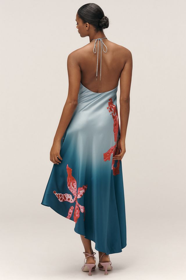 AMUR Alohi Halter Asymmetric Slip Midi Dress #2