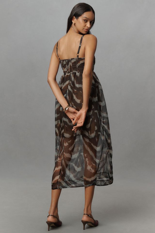AMUR Zarina Sleeveless Bustier Silk Midi Dress #2