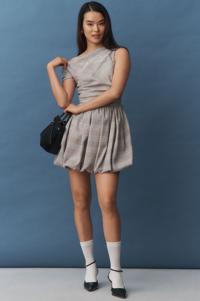 AMUR Melissa One-Shoulder Draped Bubble Mini Dress #2