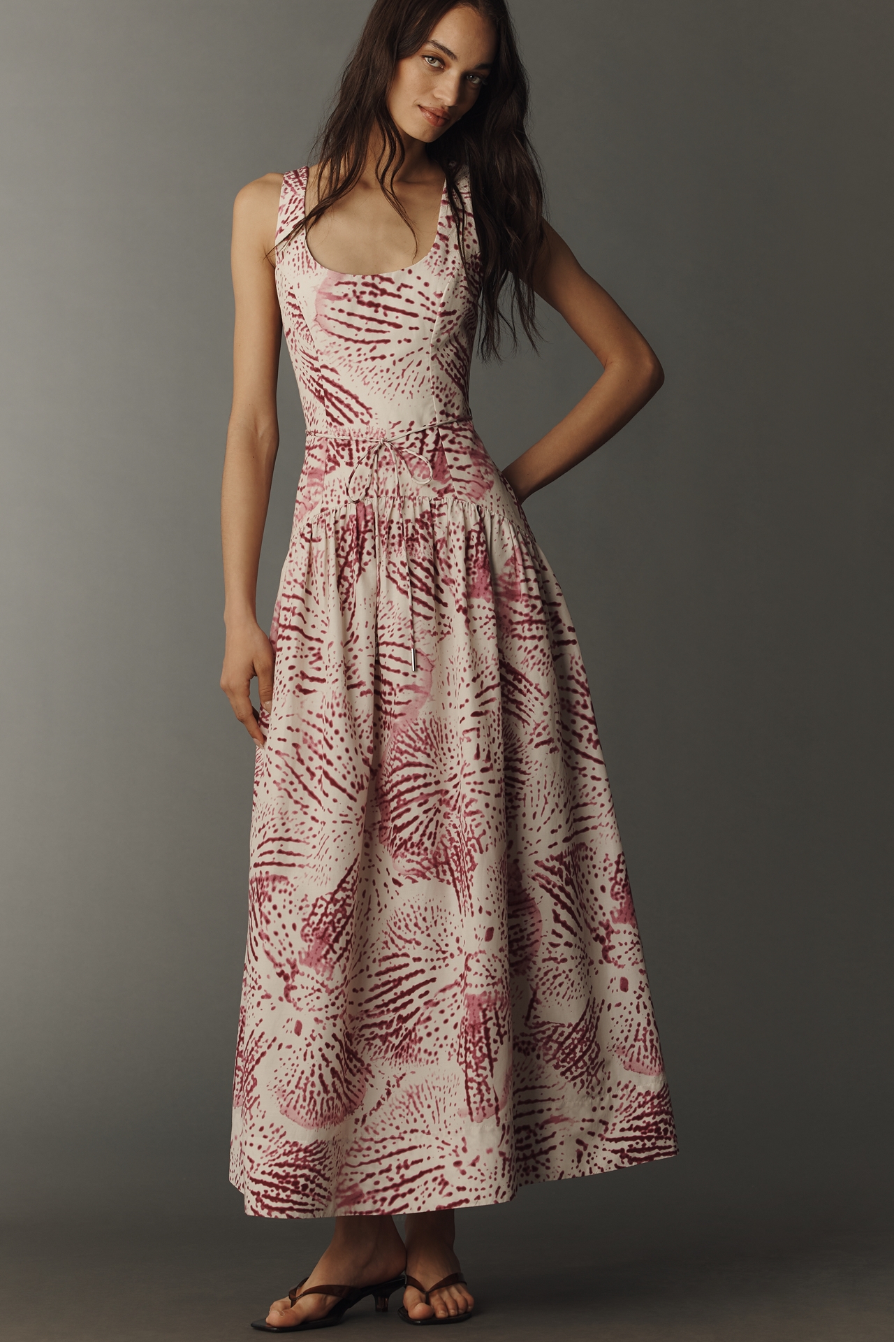 AMUR Salome Sleeveless Drop-Waist Maxi Dress
