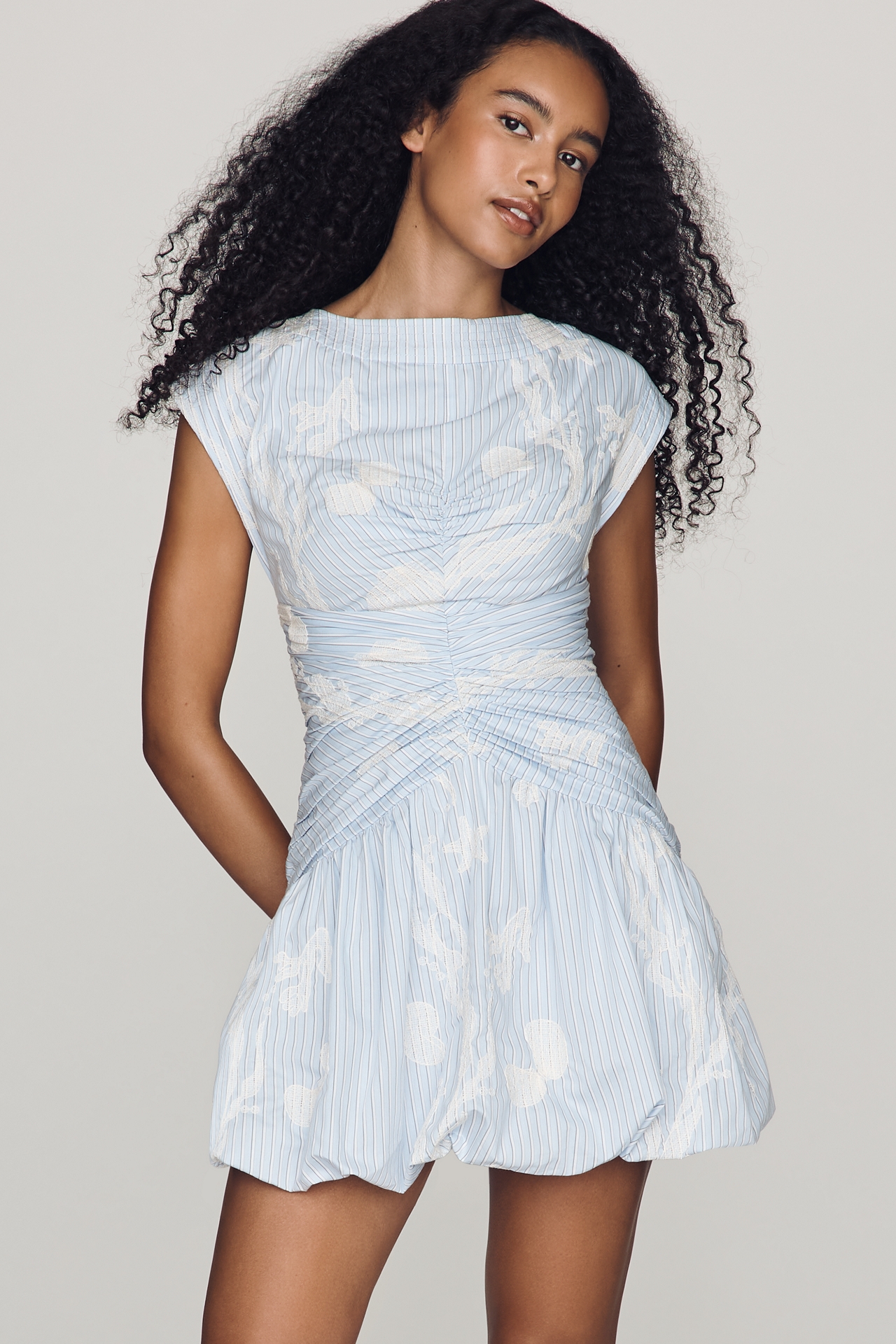 AMUR Rowyn Ruched Bubble Dress