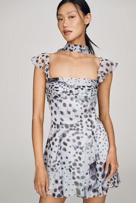 AMUR Reverie Flutter-Sleeve Dress
