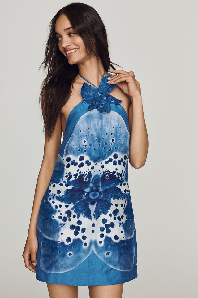 romantic floral cotton linen mini callie dress Callie Pink Petal Floral Mini Dress