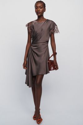 AMUR Zina Ruched Mini Dress