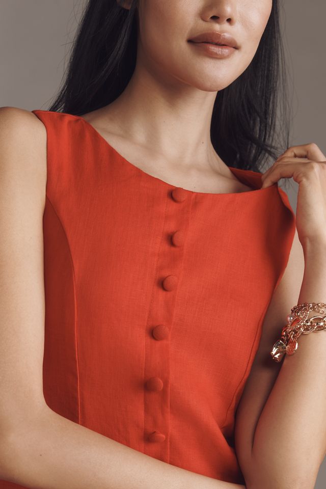 Anthropologie WAYF ノースリーブ ボタンフロント ミニドレス WAYF Sleeveless Button-Front Mini Dress | Anthropologie