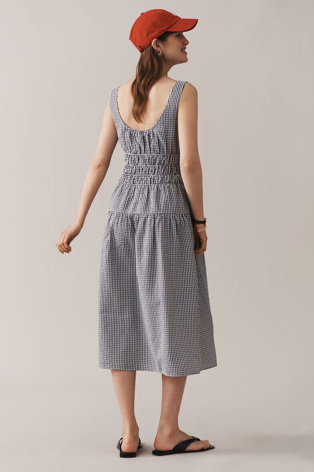 WAYF Sleeveless Smocked Drop-Waist Midi Dress #2
