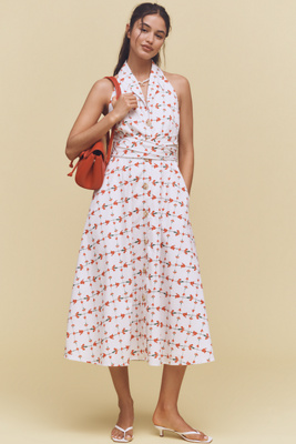 HUTCH FLAMENCO OFF-THE-SHOULDER STRIPED DRESS 