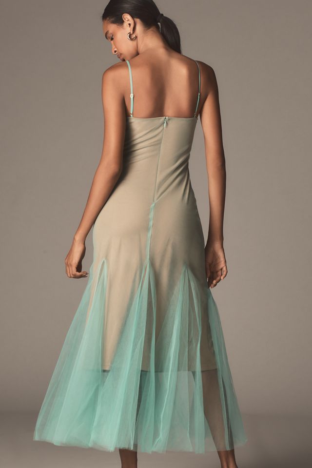 Hutch Two-Tone Sheer Sleeveless Ruffle-Hem Maxi Dress #1