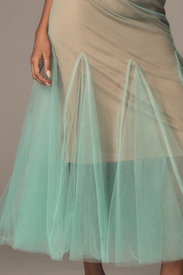 Hutch Two-Tone Sheer Sleeveless Ruffle-Hem Maxi Dress #2