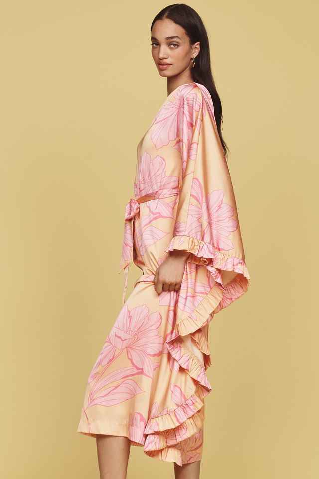 Hutch Morgan One-Sleeve Tie-Waist Midi Dress #3