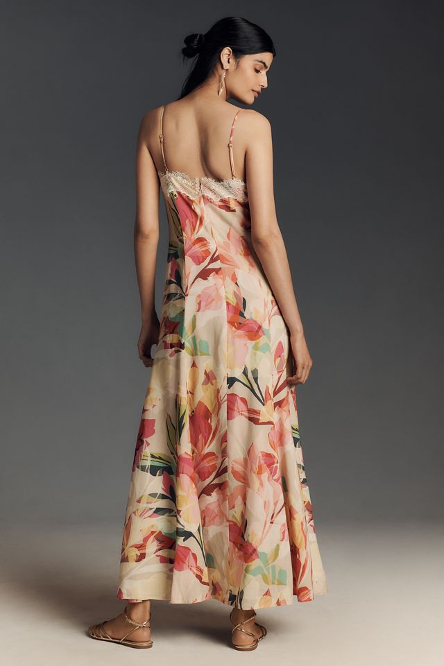 Hutch Baldwin Sleeveless Lace-Trim V-Neck Slip Maxi Dress #2