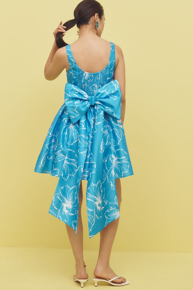 Hutch Sleeveless Back-Bow Basque-Waist Mini Dress #1