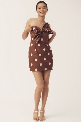 Robe courte et moulante sans bretelles avec nœud Hutch