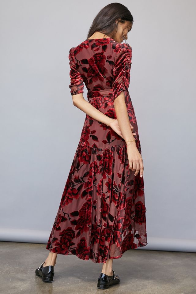 Giulia Burnout Velvet Maxi Dress