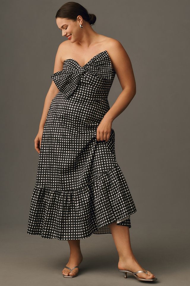 hutch colorblocked bow tie maxi dress