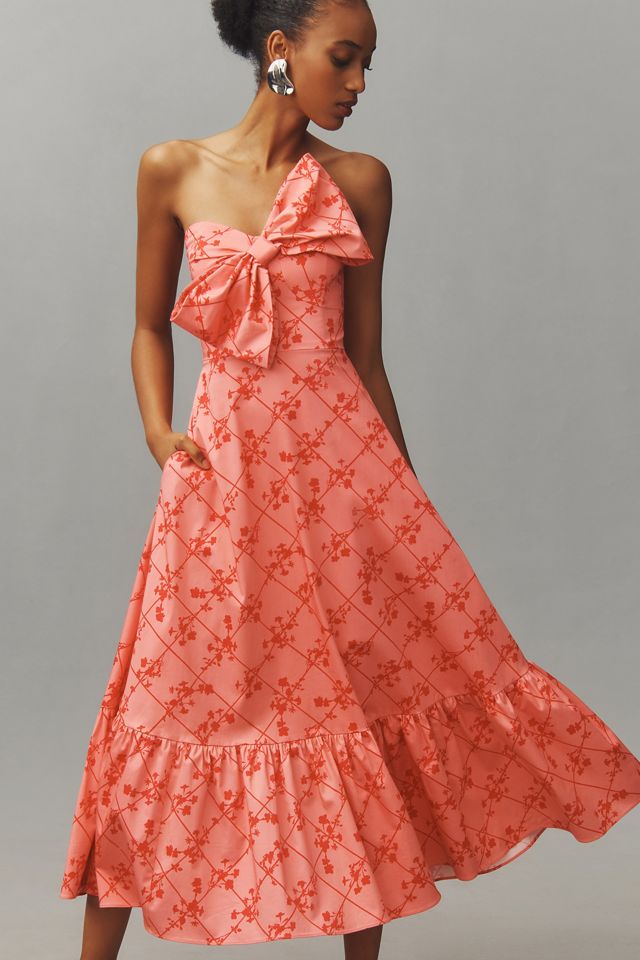 hutch colorblocked bow tie maxi dress
