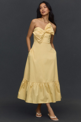 Hutch Bow-tie Maxi Dress In Yellow