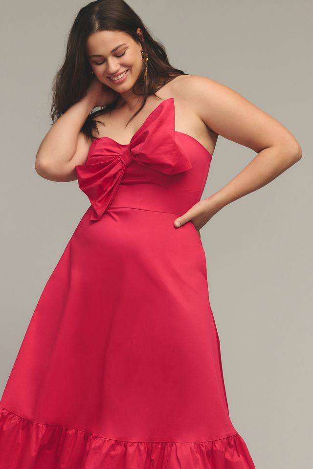 hutch color block bow tie maxi dress