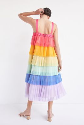 rainbow tiered dress