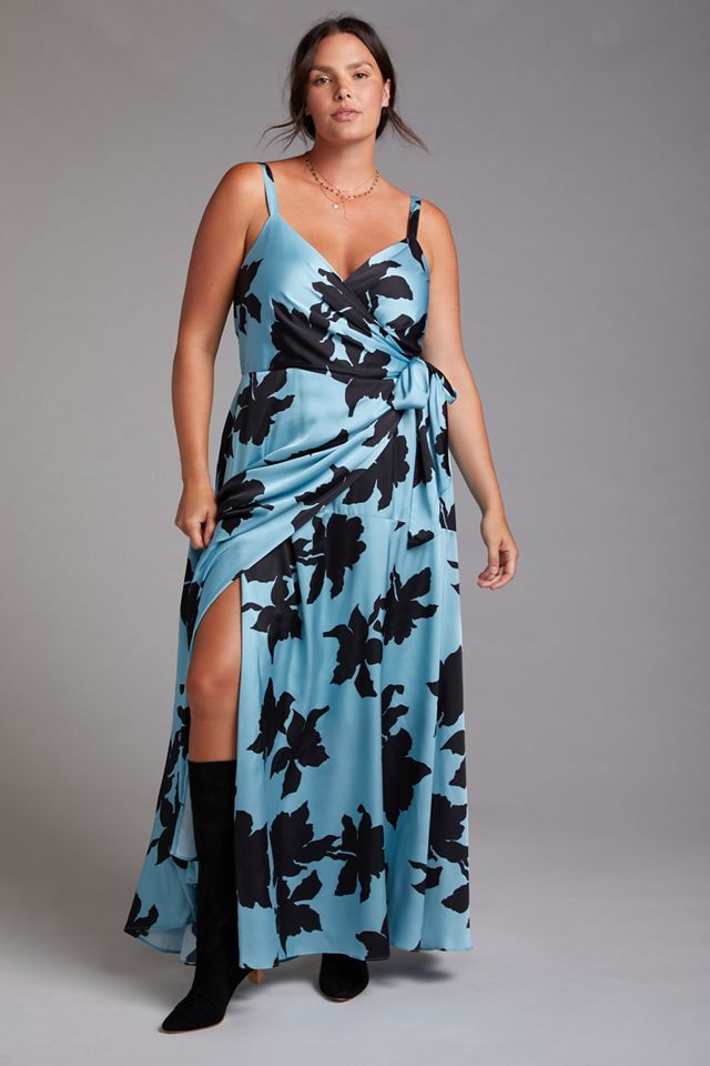 Hutch Iridescent Floral Wrap Maxi Dress | Anthropologie