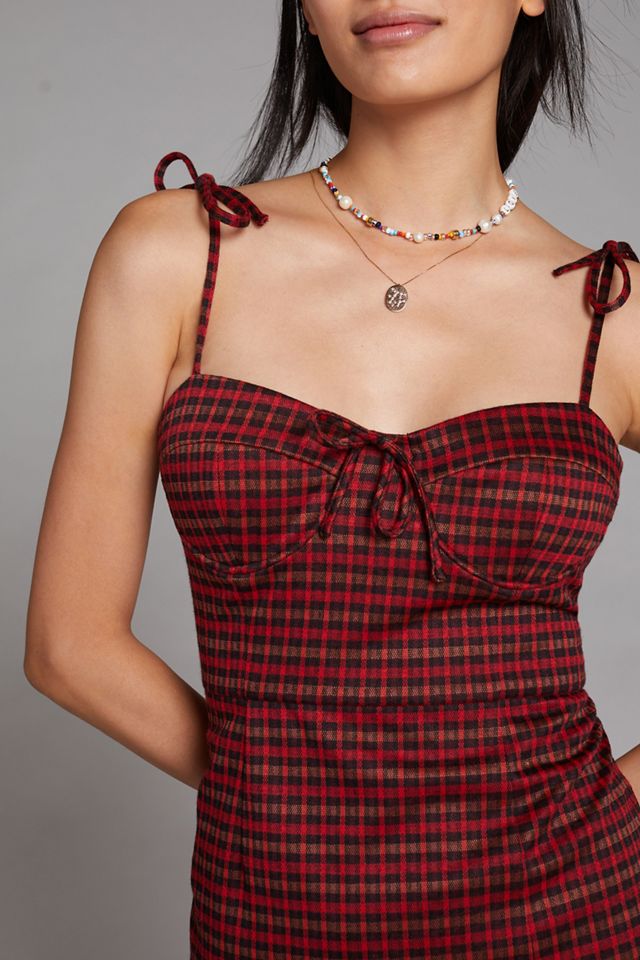 Plaid Midi Dress #1