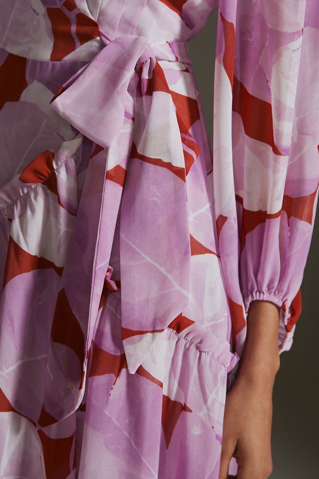anthropologie hutch geo wrap maxi dress Anthropologie Hutch Geo Wrap Floral Petal Maxi Dress Size Medium