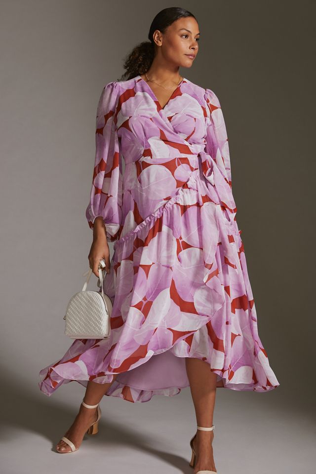 hutch geo wrap maxi dress Anthropologie Hutch Geo Wrap Maxi Dress Bohemian Flowy