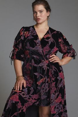 anthropologie velvet floral dress