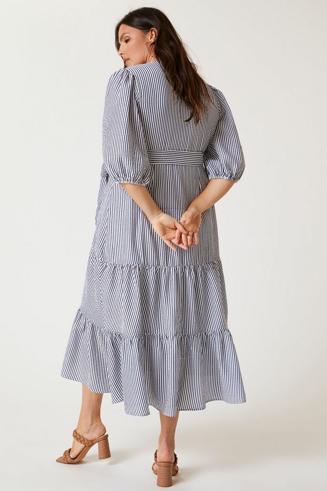 Hutch V-Neck Tiered Wrap Midi Dress #6