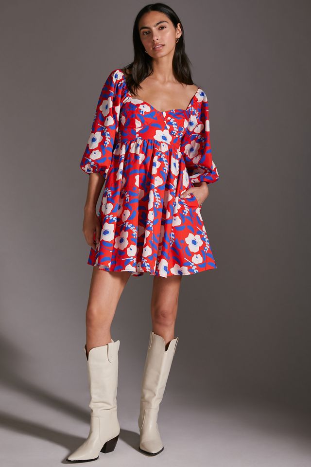 Floral-Printed Mini Dress #1