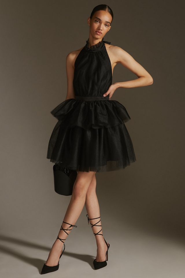 Hutch Tulle Halter Mini Dress | Anthropologie