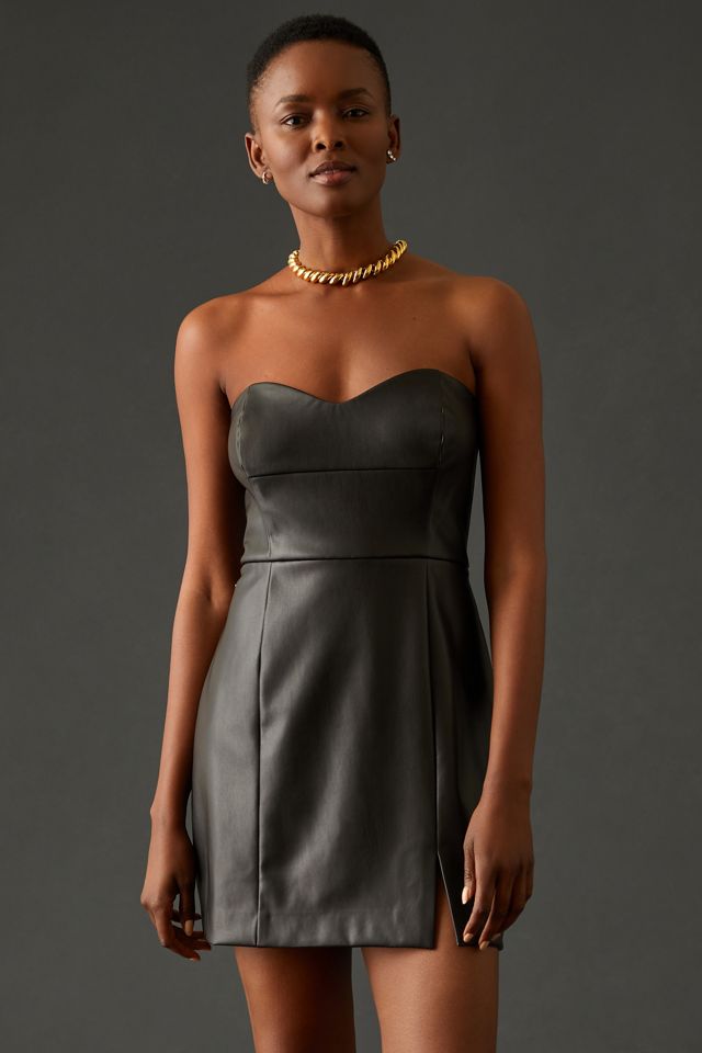 Hutch Strapless Faux Leather Mini Dress #4