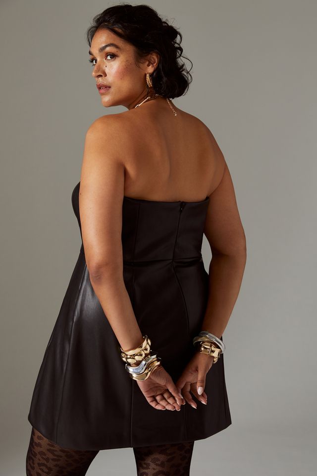 Hutch Strapless Faux Leather Mini Dress #7