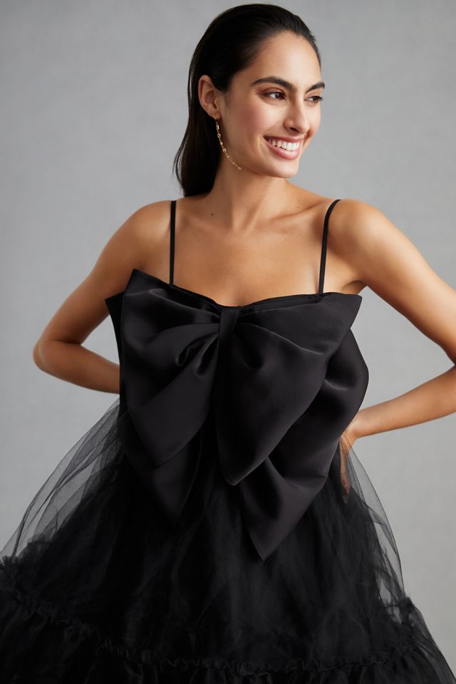 hutch off the shoulder bow mini dress Tent Off The Shoulder Bow Mini Dress