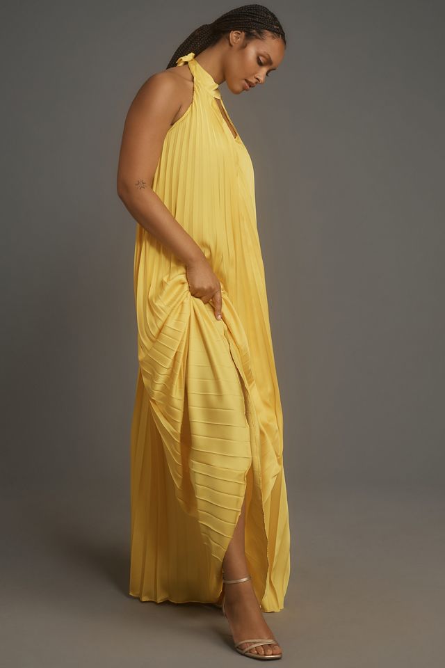 Hutch Halter Pleated Maxi Dress | Anthropologie