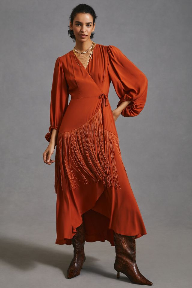 Anthropologie wrap cheap dress