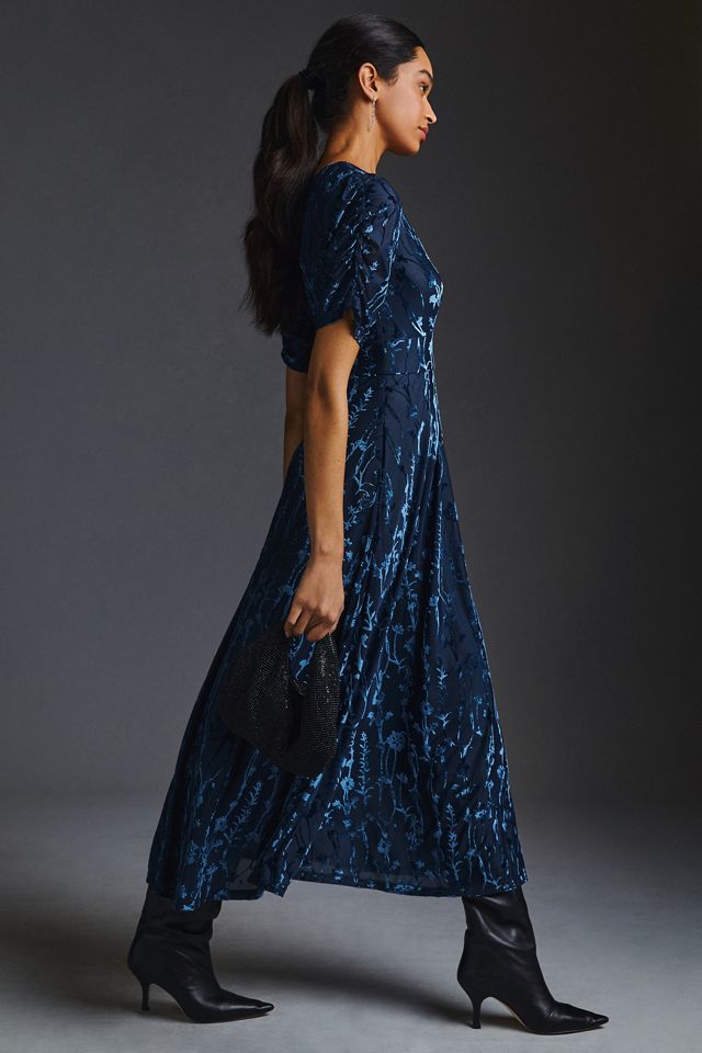 Hutch Puff-Sleeve Velvet Dress #3