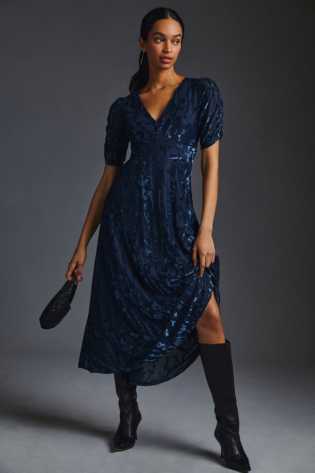 Anthropologie hot sale navy dress