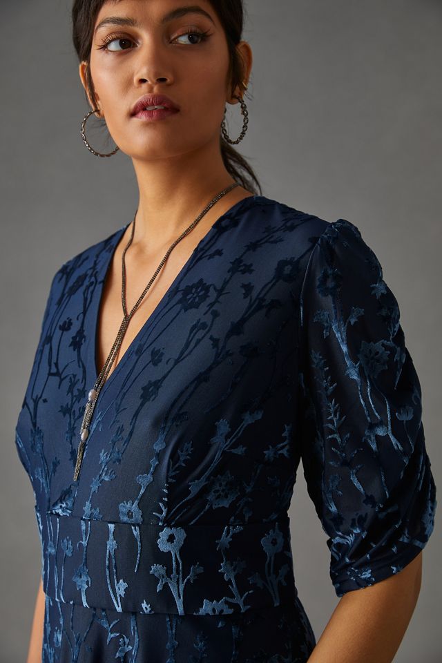 Hutch Puff-Sleeve Velvet Dress #5