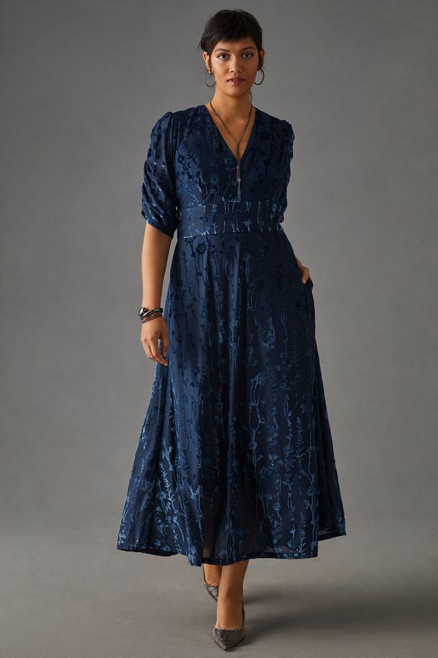 Hutch Puff-Sleeve Velvet Dress #4