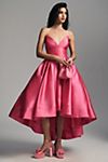 Hutch Sabrina Strapless V-Neck Pleated High-Low Gown #3