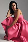 Hutch Sabrina Strapless V-Neck Pleated High-Low Gown #4