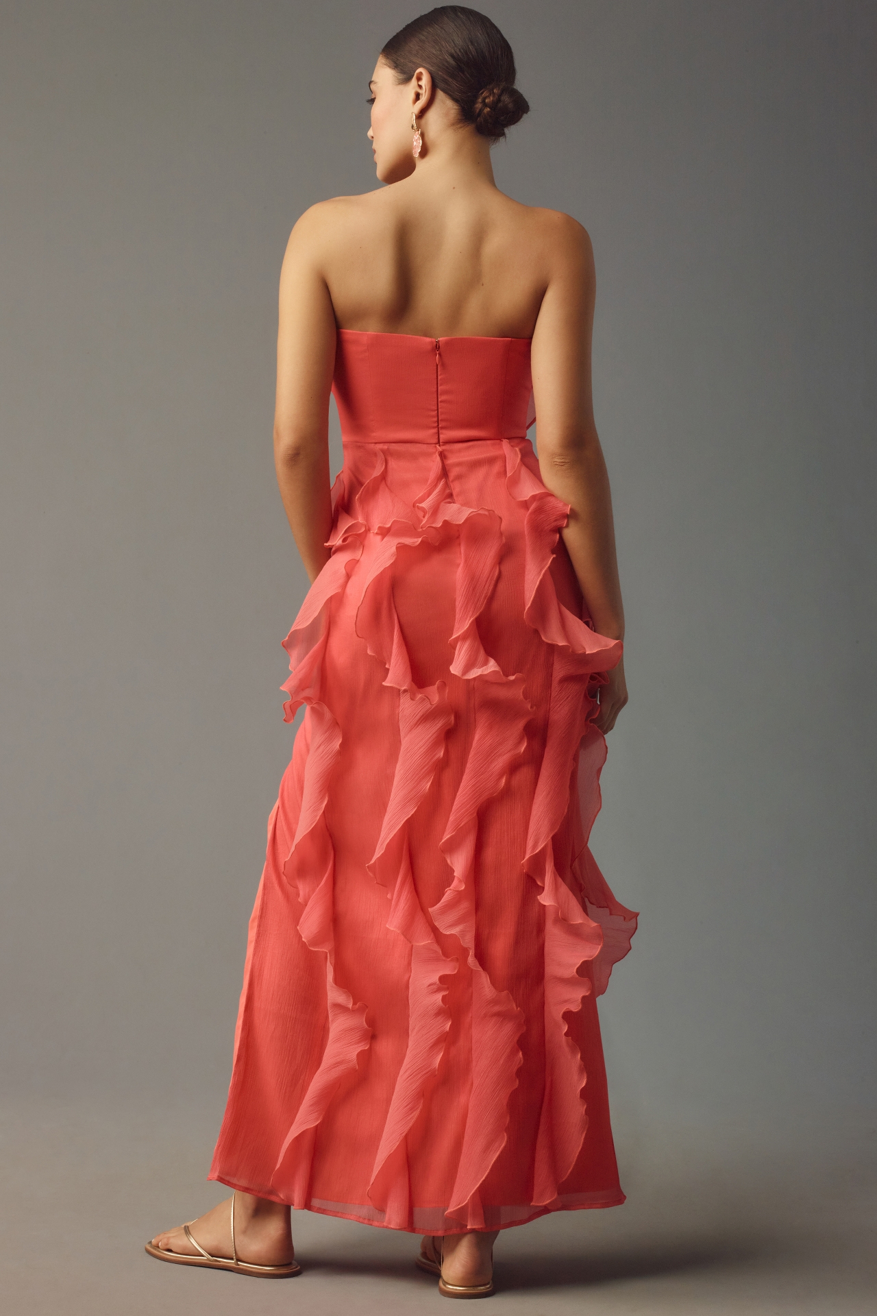 Hutch Strapless Tiered Tulle Maxi Dress