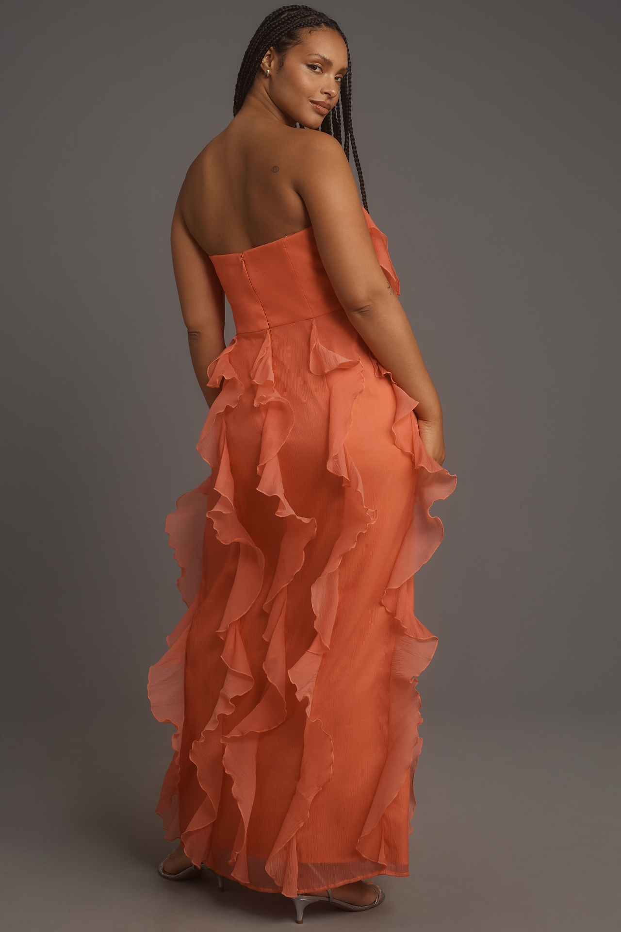 Hutch Strapless Tiered Tulle Maxi Dress