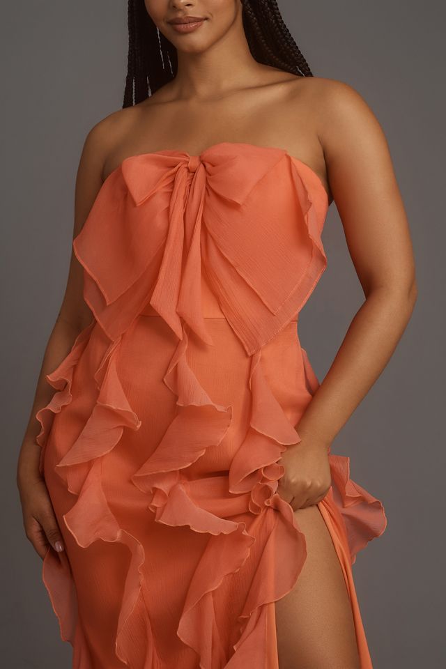 Hutch Strapless Tiered Tulle Maxi Dress | Anthropologie