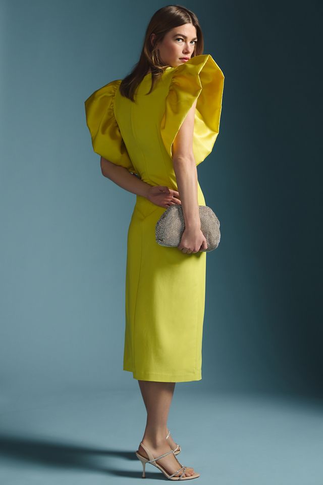 Hutch Puff-Sleeve Slim Midi Dress #3
