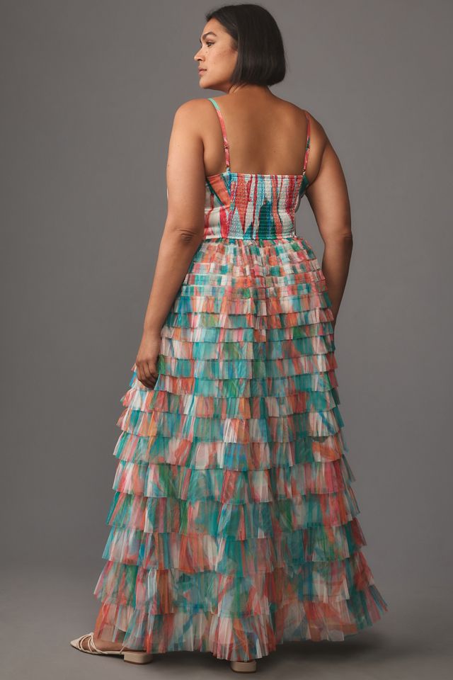hutch colorblocked bow tie maxi dress
