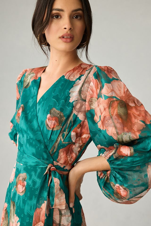 Hutch V-Neck Textured Wrap Dress #1