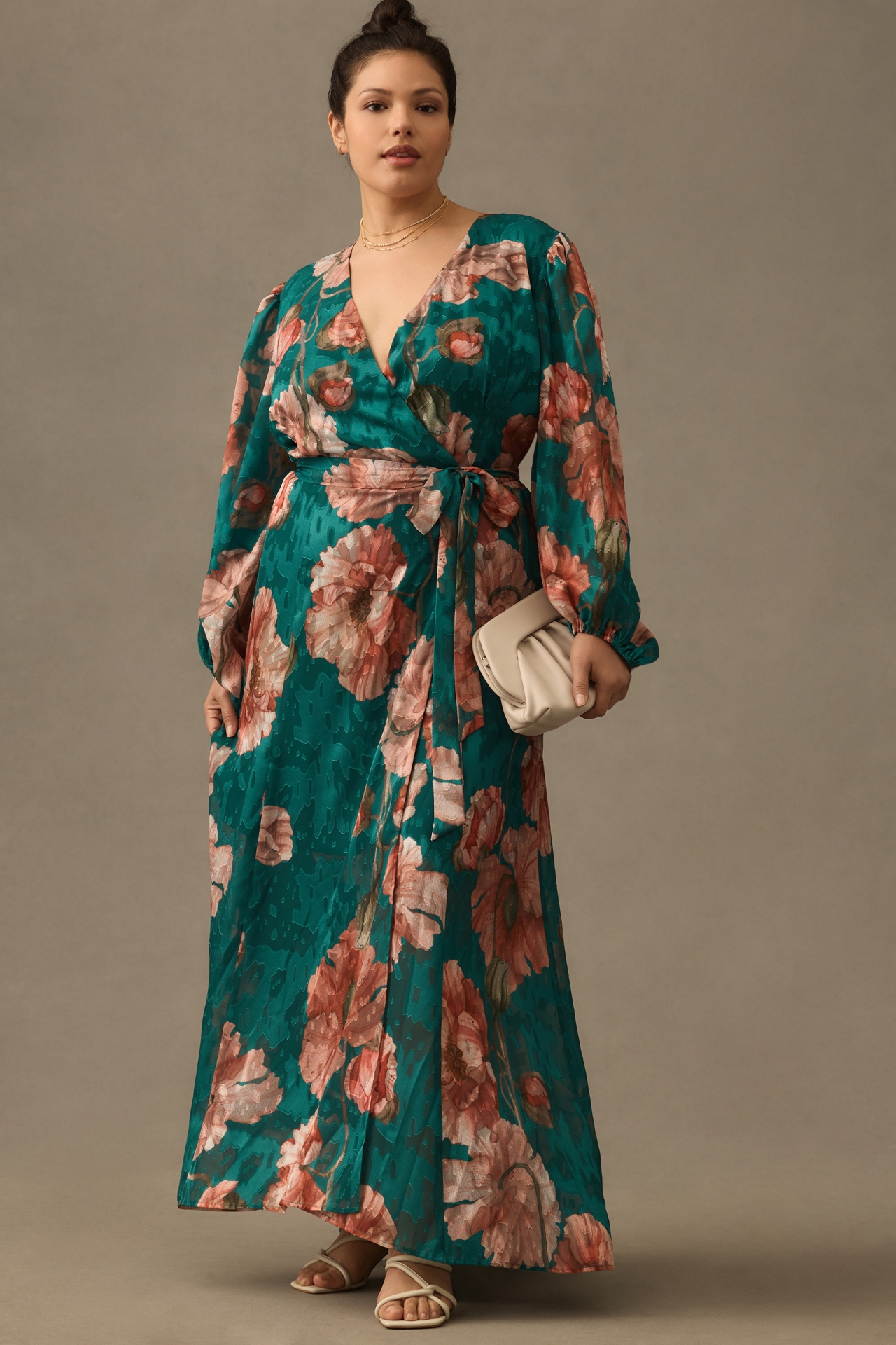 Hutch V-Neck Textured Wrap Dress