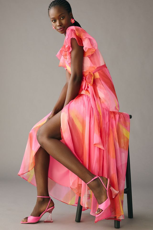 Hutch ShortSleeve VNeck Wrap Midi Dress Anthropologie